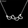 Handmade Hiphop Jewelry Simple Heart Statement Necklaces Gold Silver Stainless Steel Kolye Best Friend Sister Gift