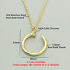 V Attract Punk Jewelry Unique CZ Nail Pendant Necklace Women Men Stainless Steel Chain Choker Gold Filled Bijoux Femme Collier