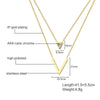 V Shape Layered Choker for Women Gold Tone Stainless Steel CZ Stone Temperament Double Layer Female Necklace