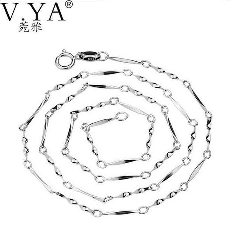925 Sterling Silver Slim Chain for Women Men Fine Jewelry 100% S925 Silver 40cm 45cm Bling Bling Chains fit Pendant DN30