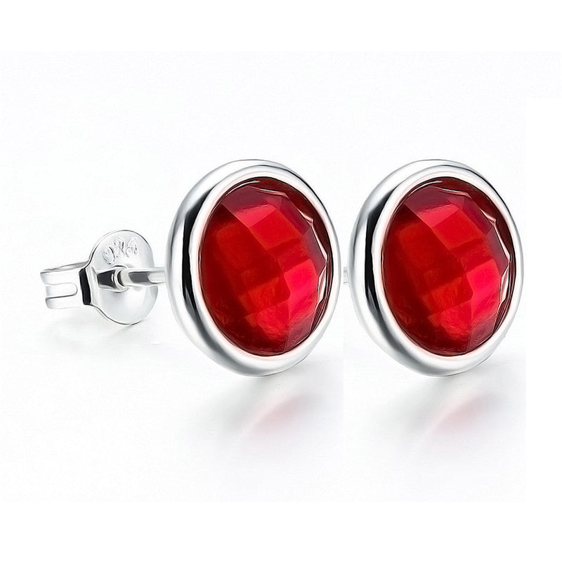 April Birthstone Droplets Rock Crystal Stud Earrings For Women Solid 925 Sterling Silver Earrings Fashion Jewelry