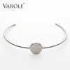 VAROLE Line & Elegant Circle Stainless steel Necklace For Women Necklaces Personalize Chokers Colar feminino