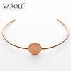 VAROLE Line & Elegant Circle Stainless steel Necklace For Women Necklaces Personalize Chokers Colar feminino