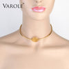 VAROLE Line & Elegant Circle Stainless steel Necklace For Women Necklaces Personalize Chokers Colar feminino