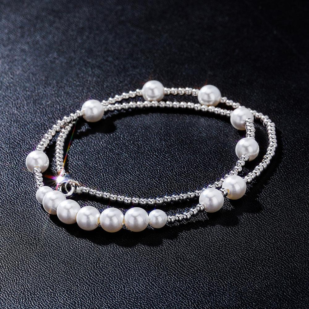 VEEMY 8mm Round Large Pearl Stainless Steel Necklace For Women  Chain Silver Color Choker Hip Hop Jewelry Gift