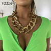 VEEMY Exaggerated Thick Chain Necklace Punk Style Hip Hop Metal Large Necklace for Women Party Goth Necklace Jewelry