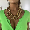 VEEMY Exaggerated Thick Chain Necklace Punk Style Hip Hop Metal Large Necklace for Women Party Goth Necklace Jewelry
