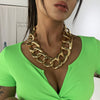 VEEMY Exaggerated Thick Chain Necklace Punk Style Hip Hop Metal Large Necklace for Women Party Goth Necklace Jewelry