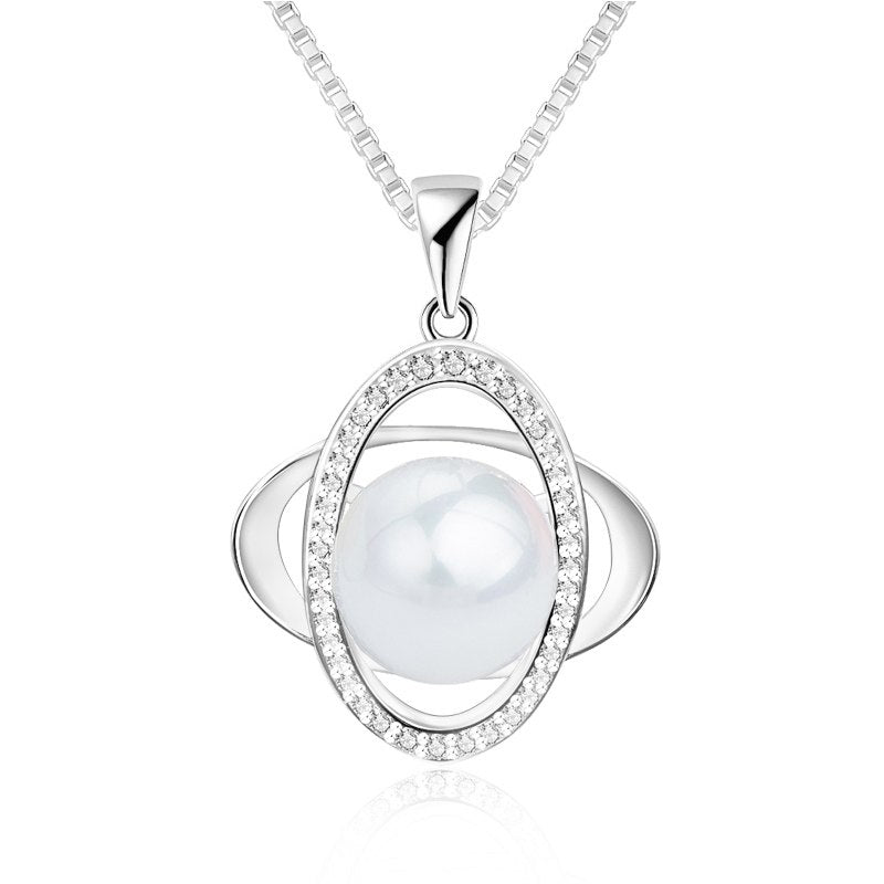 100% 925 Sterling Silver Pearl Pendant Necklaces For Women's Jewelry Good Quality jewelry Wedding Accessories