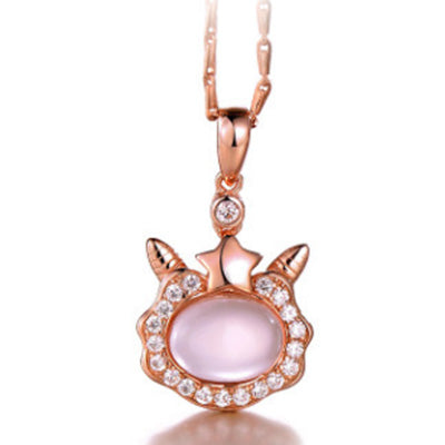 12 Constellations Necklace Elegant 925 Sterling Silver Pendant Necklace For Women Men Party Fine Jewelry Rose Gold Color