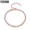 925 Sterling Silver Bracelet for Women Adjustable Candy Rose Gold Color Bright Luxury Fine Jewelry Bracelets pulseira