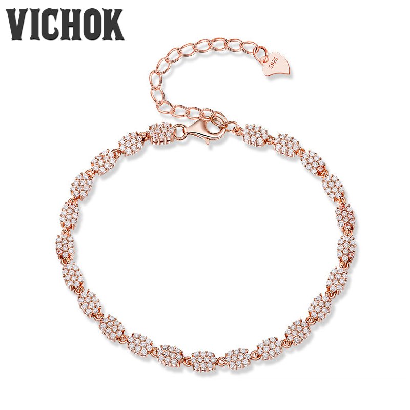925 Sterling Silver Bracelet for Women Adjustable Candy Rose Gold Color Bright Luxury Fine Jewelry Bracelets pulseira