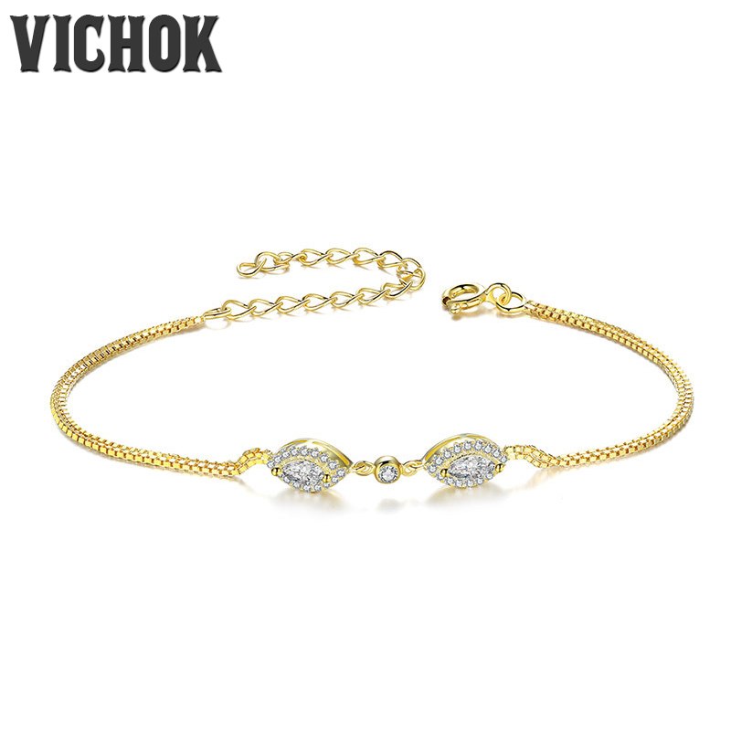 925 Sterling Silver for Women lover Gold Color Bracelet Adjustable Bracelets Luxury Jewelry Gifts pulseira