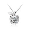 Apple Minimalist Style Pendants Necklace Silver 925 Sterling Jewelry Chain Colar Necklace Fine Jewelry Christmas gift