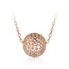 Ball Bright 925 Sterling Silver Pendant Necklace Necklace For Women Girl Gift Rose Gold Color Choker