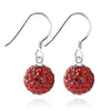 Ball Crystal Clip On Drop Earrings For Women Sterling Silver Party Charm Dangle Earrings Fashion Jewelry 7 Colors