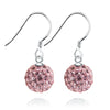 Ball Crystal Clip On Drop Earrings For Women Sterling Silver Party Charm Dangle Earrings Fashion Jewelry 7 Colors