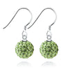 Ball Crystal Clip On Drop Earrings For Women Sterling Silver Party Charm Dangle Earrings Fashion Jewelry 7 Colors