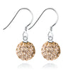 Ball Crystal Clip On Drop Earrings For Women Sterling Silver Party Charm Dangle Earrings Fashion Jewelry 7 Colors