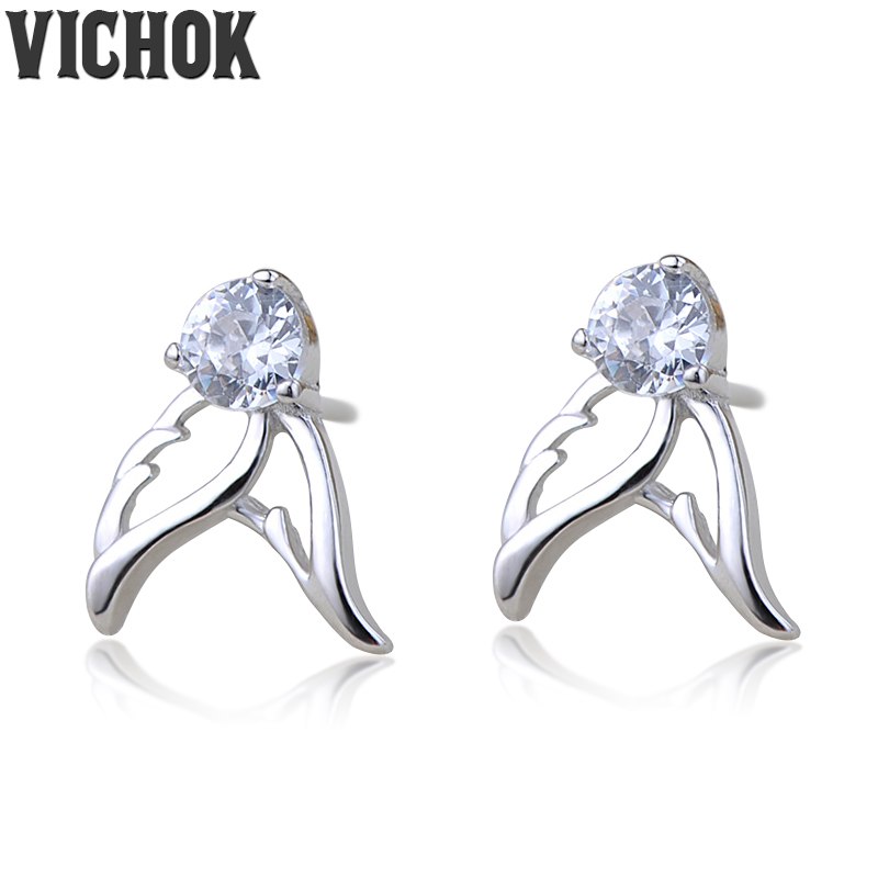 Bling Sexy Crystal Stud Earrings 925 Sterling Silver Simple Stud Earrings For Women Earrings boucle d'oreille femme