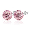 Candy Ball Crystal Clip On Stud Earrings For Women Sterling Steel Engagement Earrings Fashion Jewelry 7 Colors