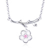 Crystal Jewelry Pink Necklace Fashion Charm Choker jewelry 925 silver bijoux en argent 925 jade jewelry