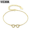 Cute Glasses-shaped 925 Sterling Silver Bracelet Women Adjustable Bracelets For Elegant Luxury Fine Jewelry pulseira