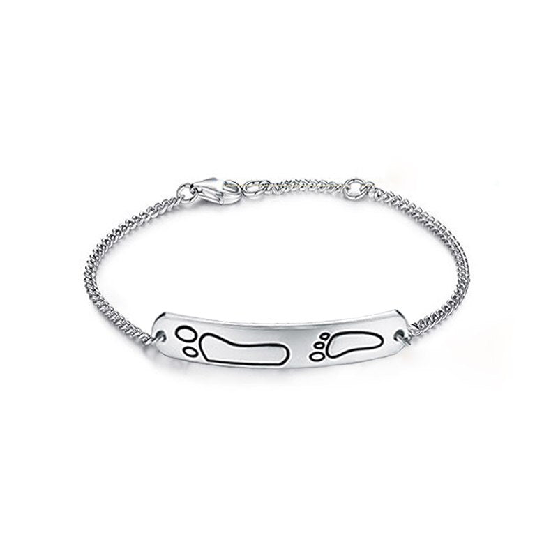 Feet-shaped 925 Sterling Silver Bracelet For Women &Men Children Bracelets Set For Elegant Family Luxury Jewelry pulseira