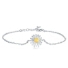 Flower Charm Bracelet Jewelry 925 Sterling Silver Link Chain Bracelets for Women Lady Wedding Jewelry