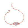 Heart With Bling Zircon silver 925 jewelry Bracelets Lobster Clasp Bracelets&Bangles Gold /Rose Gold 2colors For Women