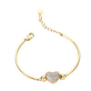 Heart With Bling Zircon silver 925 jewelry Bracelets Lobster Clasp Bracelets&Bangles Gold /Rose Gold 2colors For Women