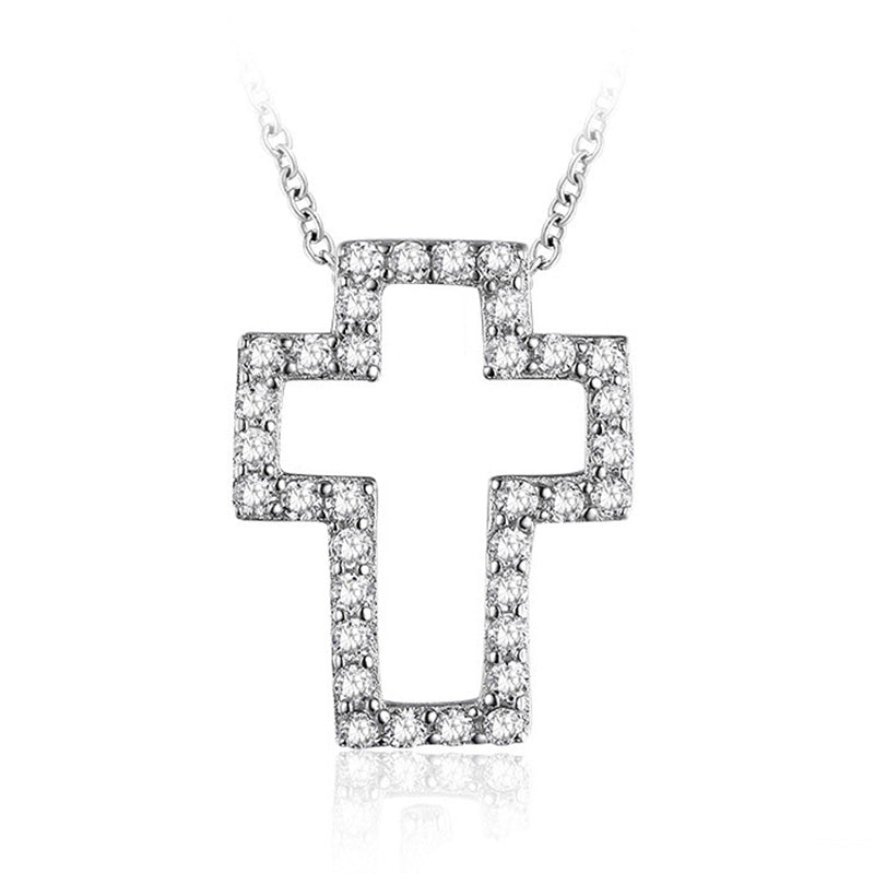 Lover's Pendant&Necklace Cross 925 Sterling Silver Collar Necklace For Women Men Lover Forever Love Choker Necklaces