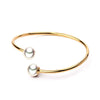 Open Cuff Bangles Double Ball Pearl Bracelets&Bangles bracelet argent 925 massif For Women Lady New Designer