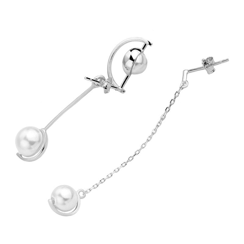 Personality Drop Earring Pearl Drop Earring 925 Sterling Silver For Women Wedding Party Luxury Brand Jewelry brinco