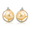 Round pearl earrings 925 sterling silver stud earrings For Women earings fashion jewelry Platinum/18K Gold 2colors