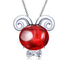S925 Sterling Silver Pendant Necklaces Cute 12 Chinese Zodiac Necklaces Luxury Red Garnet Jewelry For Women