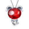 S925 Sterling Silver Pendant Necklaces Cute 12 Chinese Zodiac Necklaces Luxury Red Garnet Jewelry For Women