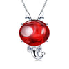 S925 Sterling Silver Pendant Necklaces Cute 12 Chinese Zodiac Necklaces Luxury Red Garnet Jewelry For Women