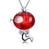 S925 Sterling Silver Pendant Necklaces Cute 12 Chinese Zodiac Necklaces Luxury Red Garnet Jewelry For Women