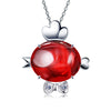 S925 Sterling Silver Pendant Necklaces Cute 12 Chinese Zodiac Necklaces Luxury Red Garnet Jewelry For Women