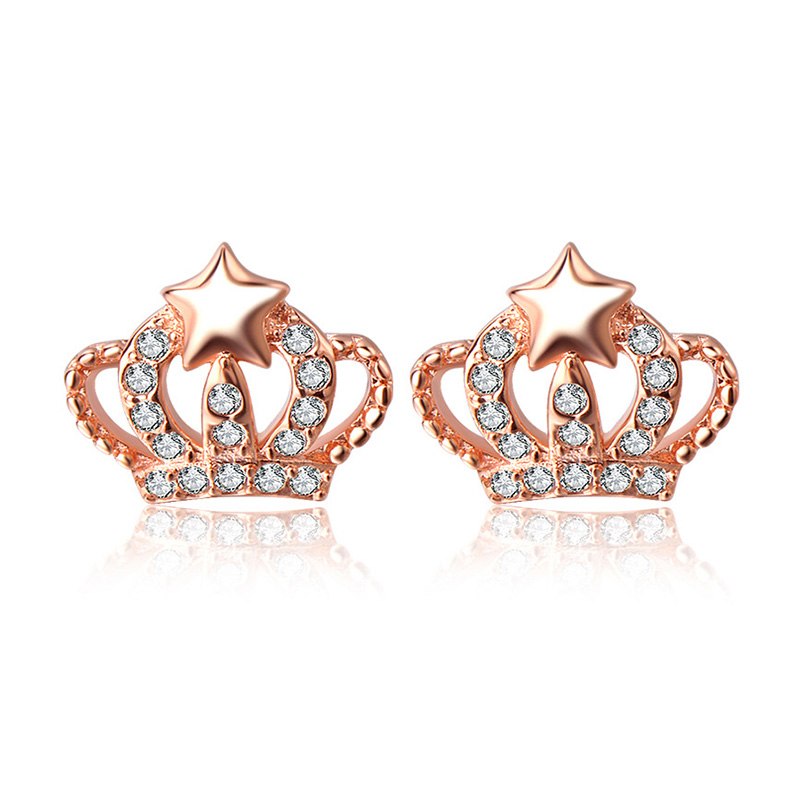 Silver 925 Sterling Stud Earrings Minimalist Star Crown Stud Earings Brincos Gift for Women Girl Fine Jewelry brinco