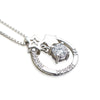 Star Moon Pendant Choker Necklace For Women Genuine Sterling 925 Silver Jewelry Gift collier ras du cou Charm Necklace