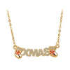XMAS Snowflake Necklace&Pendants silver 925 jewelry Women Winter Christmas Gift kolye colier Rose Gold/Gold/Silver Color