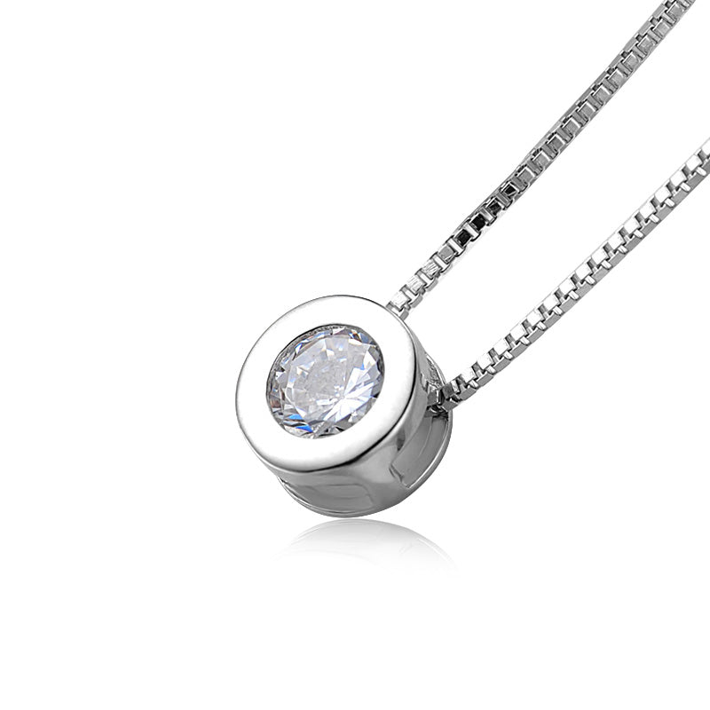 real 925 Sterling Silver Necklace only theme round cute romantic jewelry for women lover party Gift Wedding