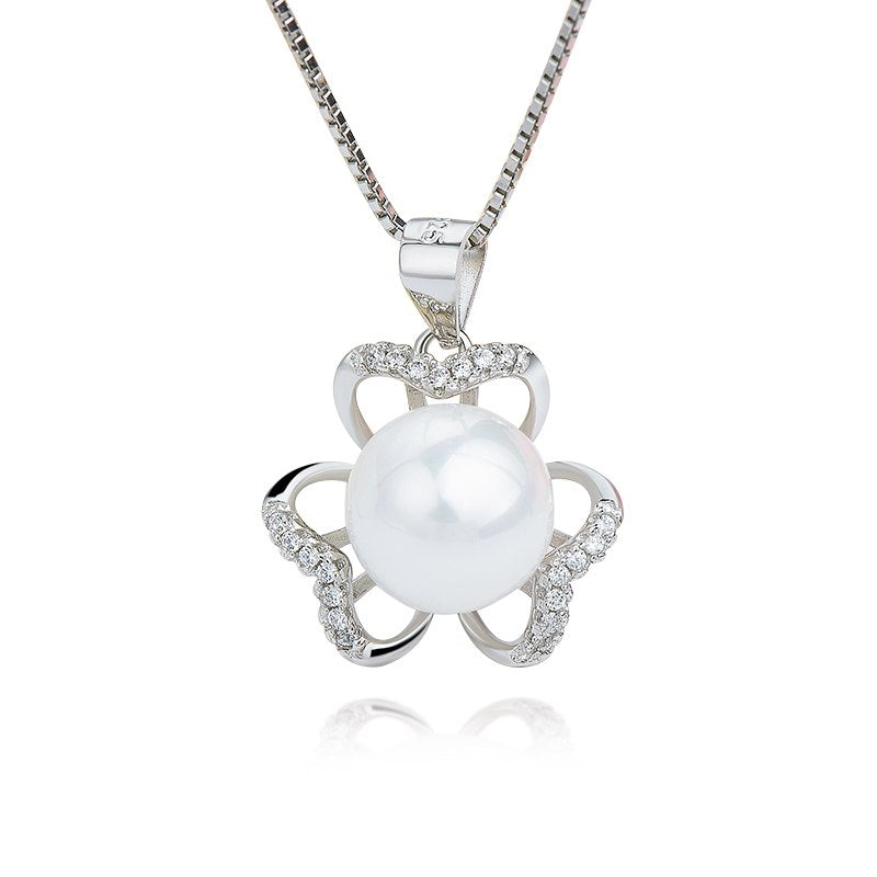 silver 925 jewelry Necklaces & Pendants Natural Pearl necklaces For Women Choker Necklaces bijoux femme