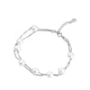 white double pearl bracelet 925 sterling silver pearl bracelet jewelry Valentine's d gift pulseras de plata