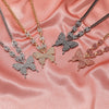 VIMIO 2022 Exaggerated Butterfly Micro-inlaid Rhinestone Geometric Clavicle Chain Retro Cuban Hip Hop Sweater Chain