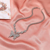 VIMIO 2022 Exaggerated Butterfly Micro-inlaid Rhinestone Geometric Clavicle Chain Retro Cuban Hip Hop Sweater Chain