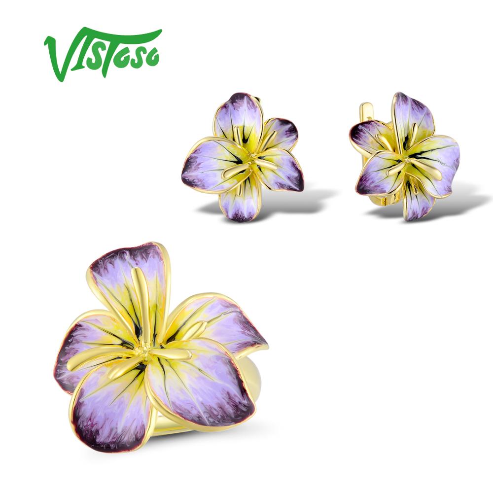 Jewelry Sets For Woman White Cubic Zirconia Jewelry Set Earrings Pendant Ring 925 Sterling Silver Fine Jewelry Enamel