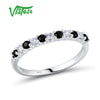 Silver Ring For Women Engagement Wedding Anniversary Dazzling Black Spinel Genuine 100% 925 Sterling Silver Fine Jewelry